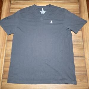 Psycho Bunny Black V-Neck Unisex Tee - Size 7 (Large)